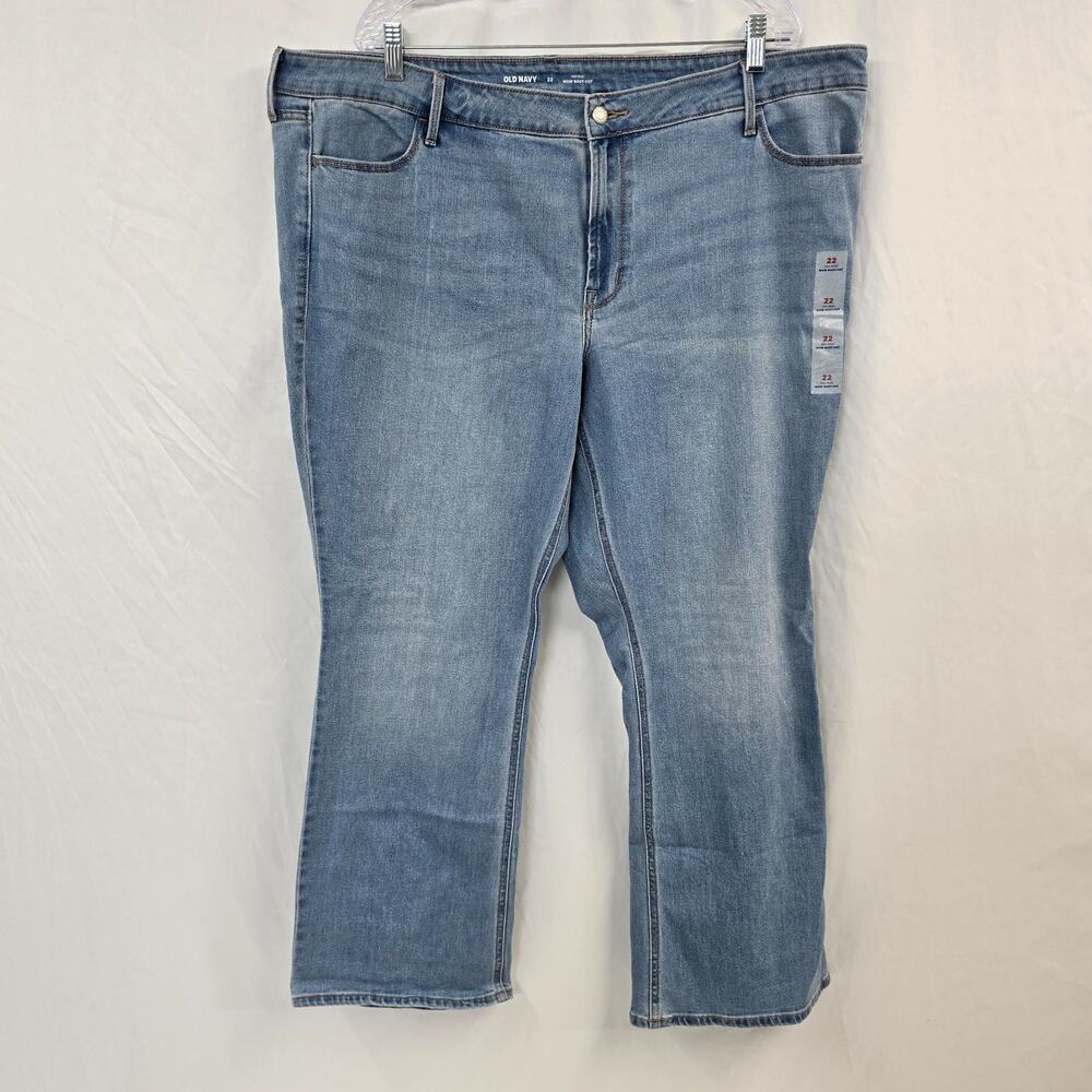 Old Navy Wow Boot-Cut Mid-Rise Jeans Women's 22 Blue Lighter Medium Wash New